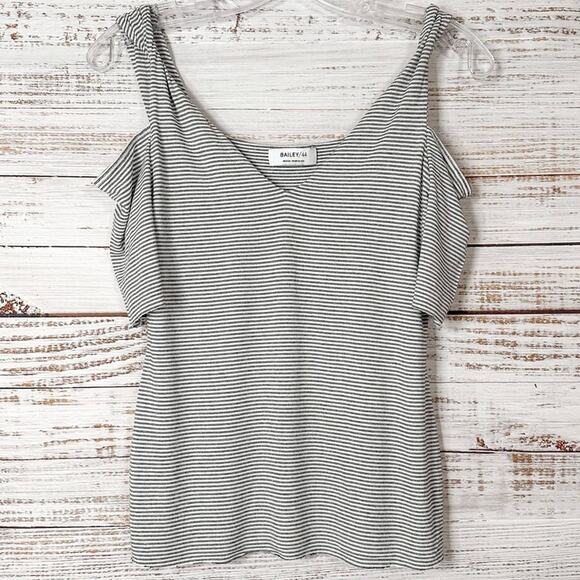 Bailey 44 Battlement V-neck Cold Shoulder Stripe Top, EUC, Medium, MSRP $128 - Picture 2 of 12